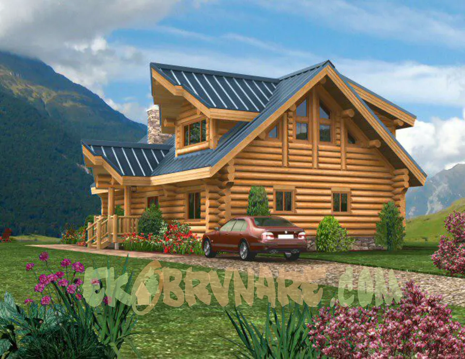 Montažna kuća Brvnara EBB08, 60 m², Ekobrvnare