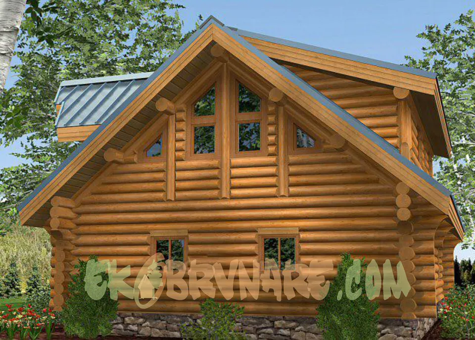 Montažna kuća Brvnara EBB08, 60 m², Ekobrvnare