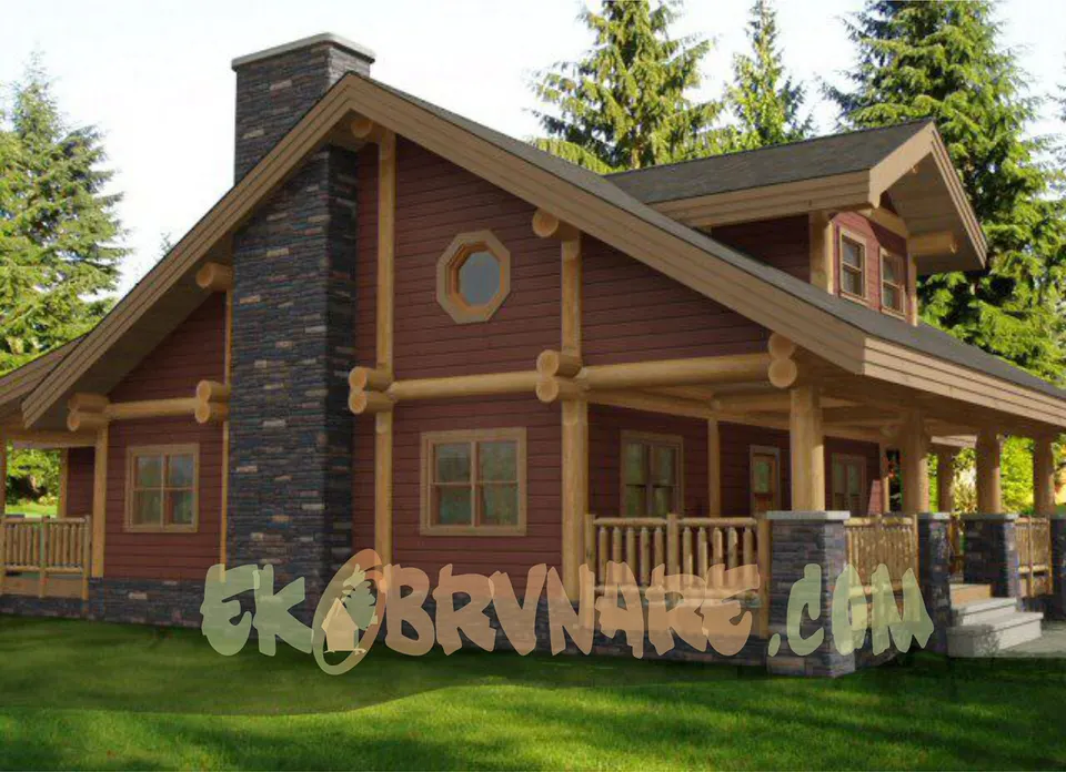 Montažna kuća Brvnara EBB09, 60 m², Ekobrvnare