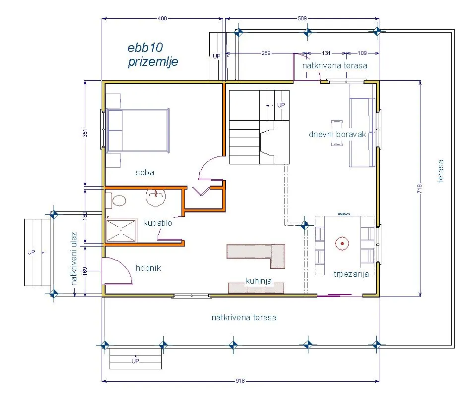 Montažna kuća Brvnara EBB10, 60 m², Ekobrvnare
