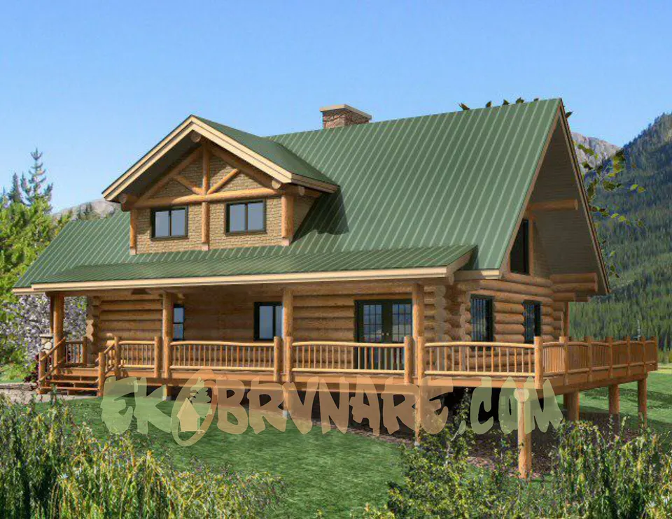 Montažna kuća Brvnara EBB10, 60 m², Ekobrvnare