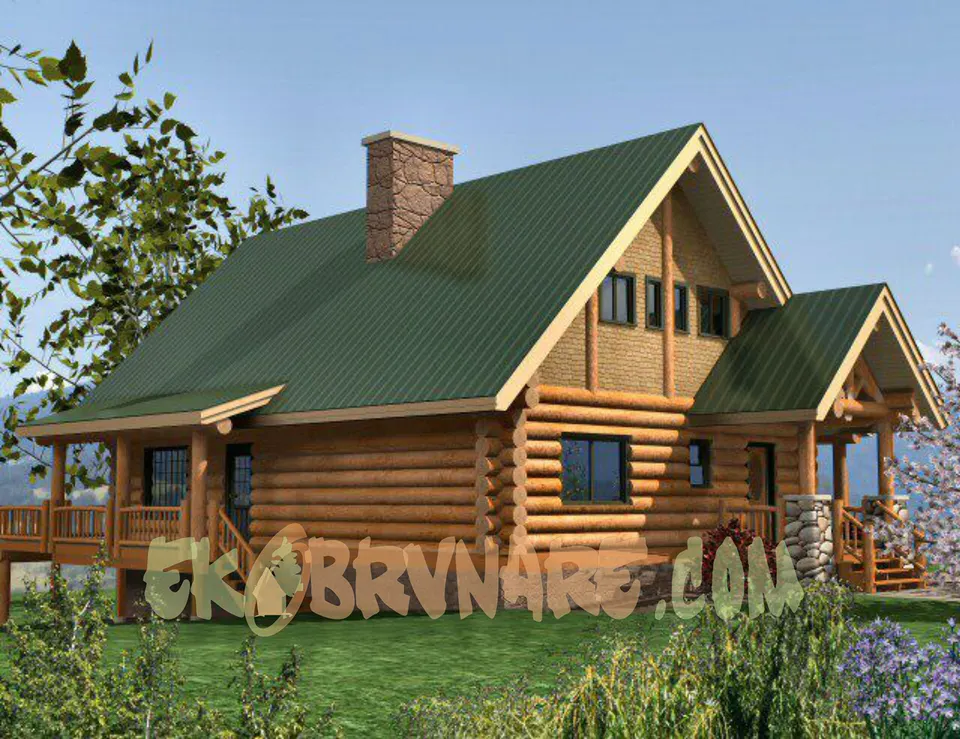 Montažna kuća Brvnara EBB10, 60 m², Ekobrvnare