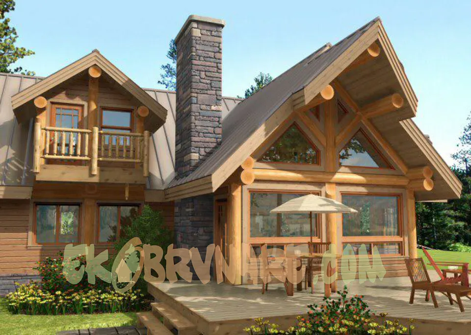 Montažna kuća Brvnara EBB11, 60 m², Ekobrvnare