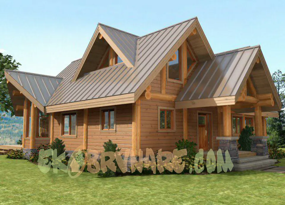 Montažna kuća Brvnara EBB11, 60 m², Ekobrvnare