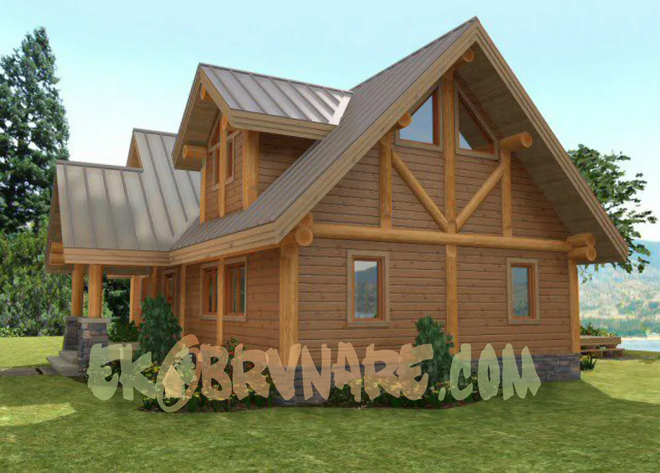 Montažna kuća Brvnara EBB11, 60 m², Ekobrvnare
