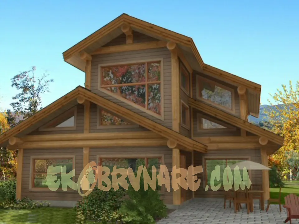 Montažna kuća Brvnara EBB12, 60 m², Ekobrvnare