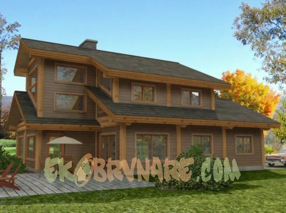 Montažna kuća Brvnara EBB12, 60 m², Ekobrvnare