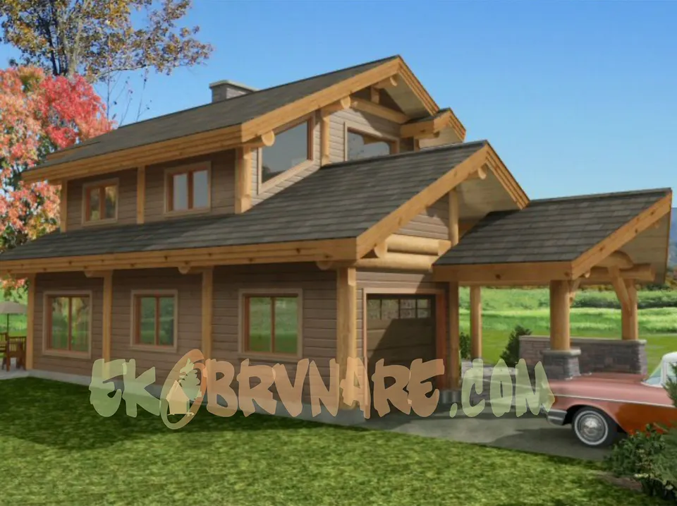 Montažna kuća Brvnara EBB12, 60 m², Ekobrvnare