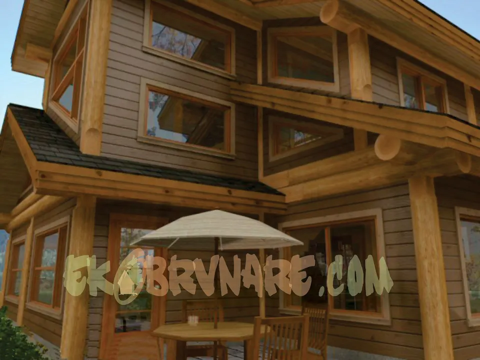 Montažna kuća Brvnara EBB12, 60 m², Ekobrvnare