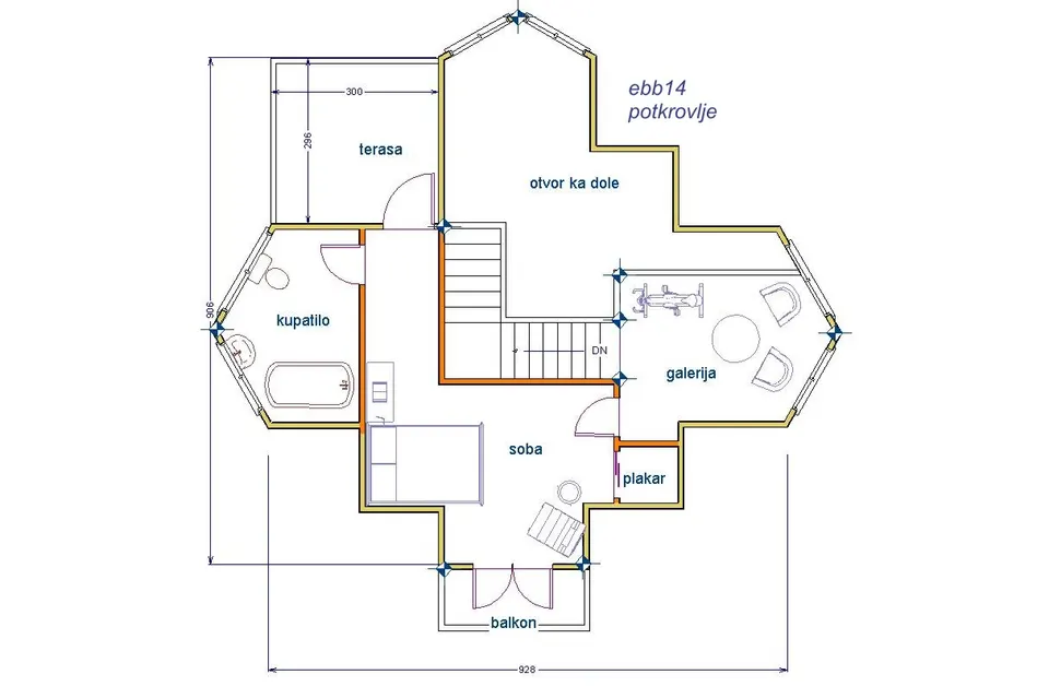 Montažna kuća Brvnara EBB14, 60 m², Ekobrvnare