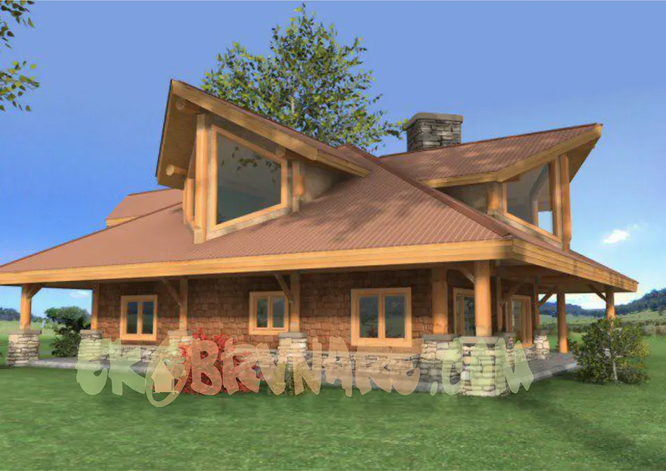 Montažna kuća Brvnara EBB14, 60 m², Ekobrvnare