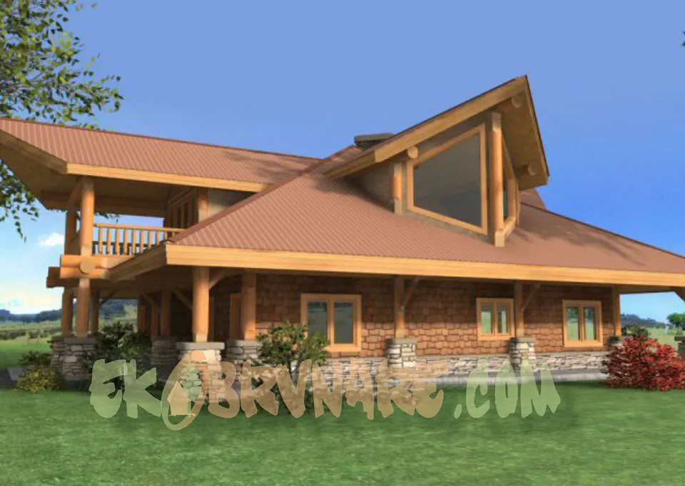 Montažna kuća Brvnara EBB14, 60 m², Ekobrvnare