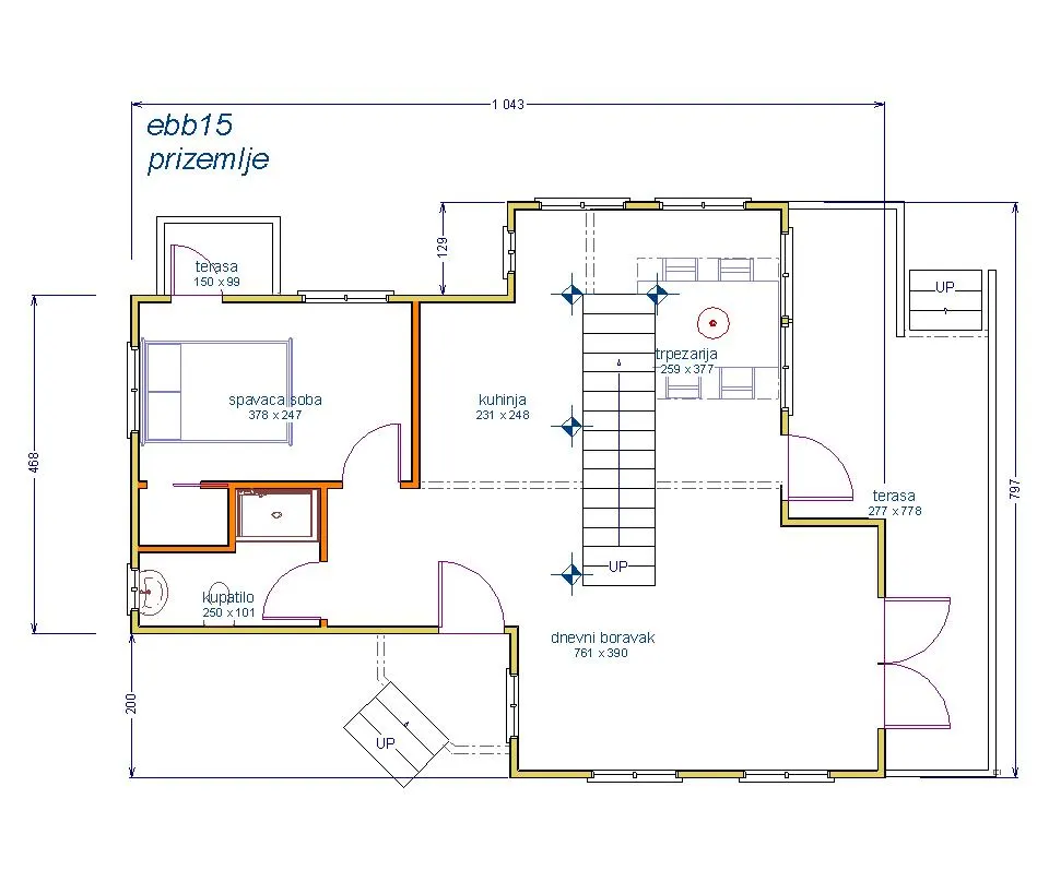 Montažna kuća Brvnara EBB15, 60 m², Ekobrvnare