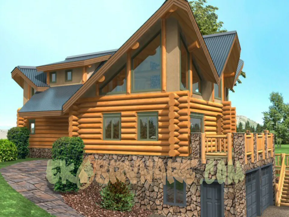 Montažna kuća Brvnara EBB15, 60 m², Ekobrvnare