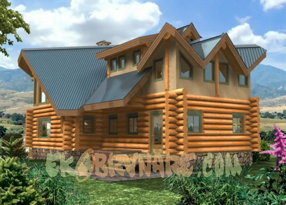 Montažna kuća Brvnara EBB15, 60 m², Ekobrvnare