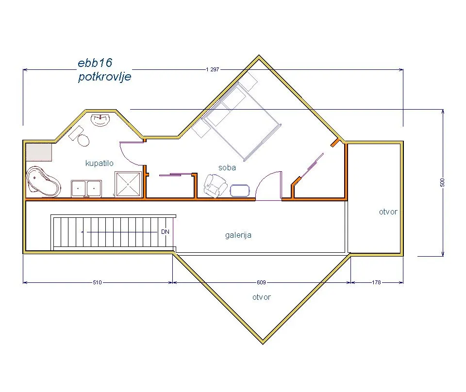 Montažna kuća Brvnara EBB16, 60 m², Ekobrvnare