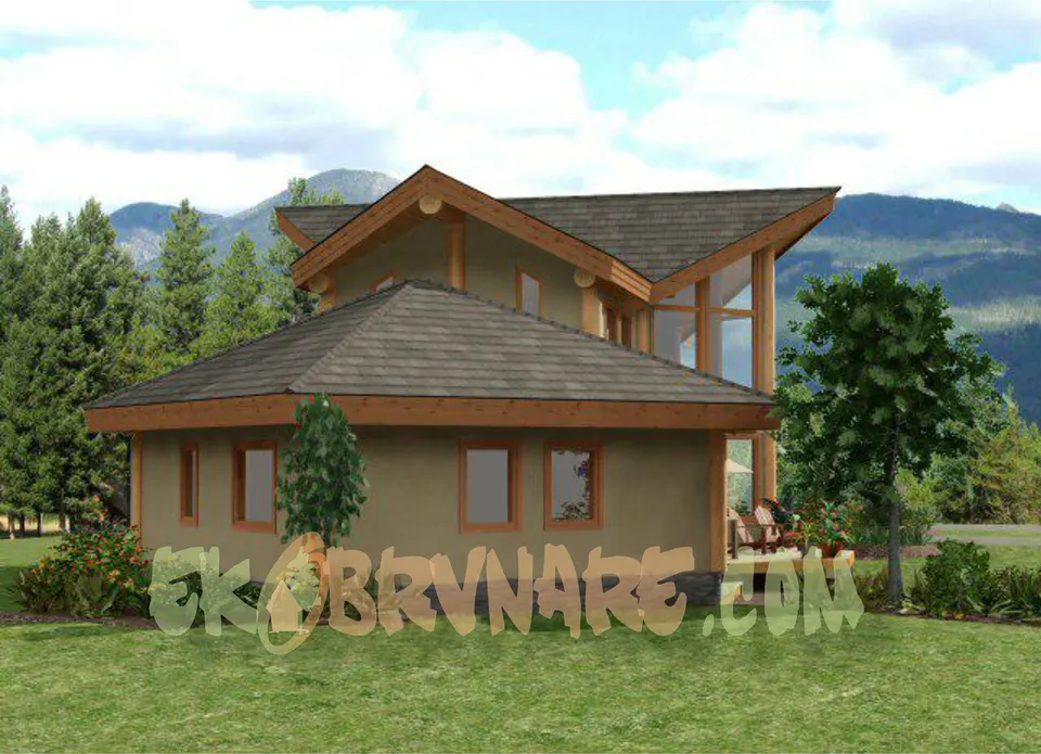 Montažna kuća Brvnara EBB16, 60 m², Ekobrvnare