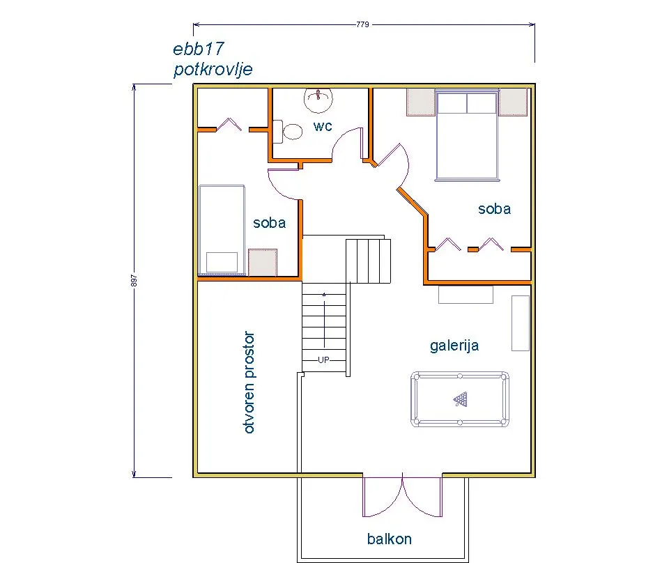 Montažna kuća Brvnara EBB17, 60 m², Ekobrvnare