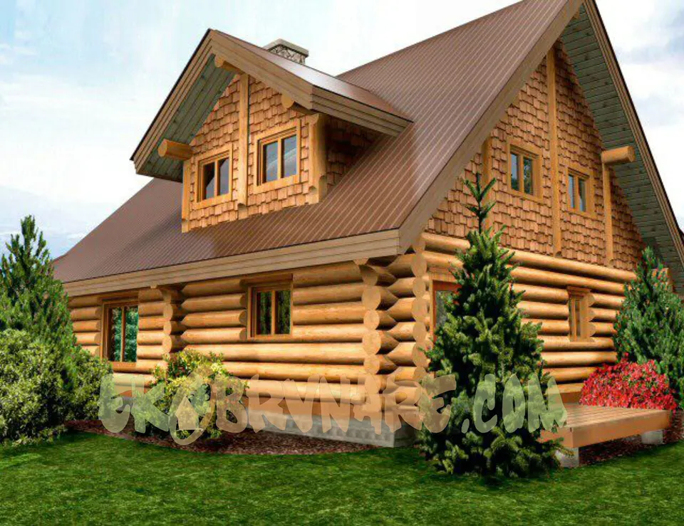 Montažna kuća Brvnara EBB17, 60 m², Ekobrvnare