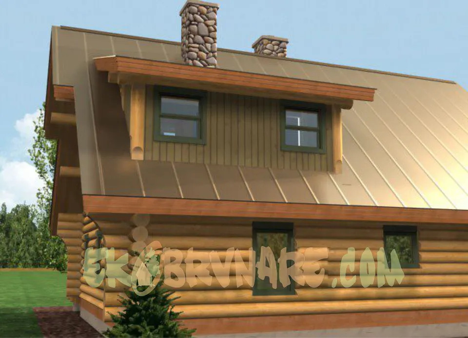 Montažna kuća Brvnara EBB18, 60 m², Ekobrvnare