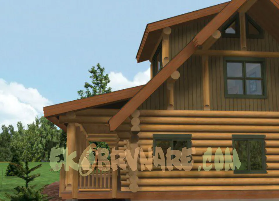 Montažna kuća Brvnara EBB18, 60 m², Ekobrvnare