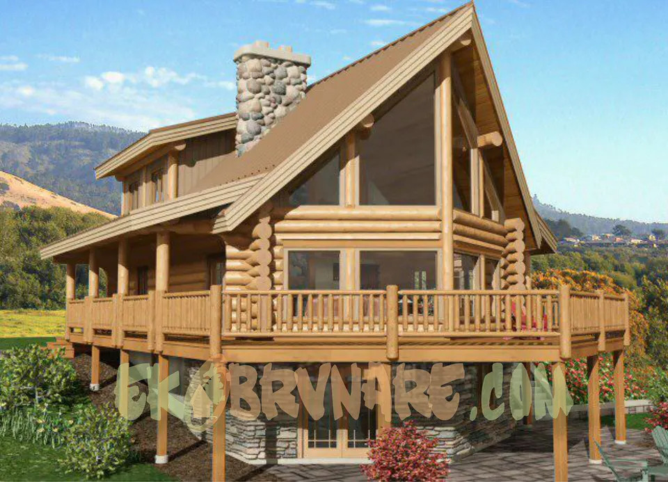 Montažna kuća Brvnara EBB19, 60 m², Ekobrvnare
