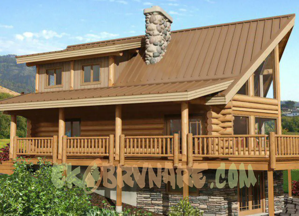 Montažna kuća Brvnara EBB19, 60 m², Ekobrvnare