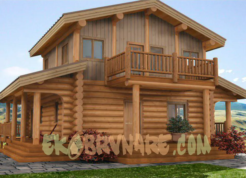 Montažna kuća Brvnara EBB19, 60 m², Ekobrvnare