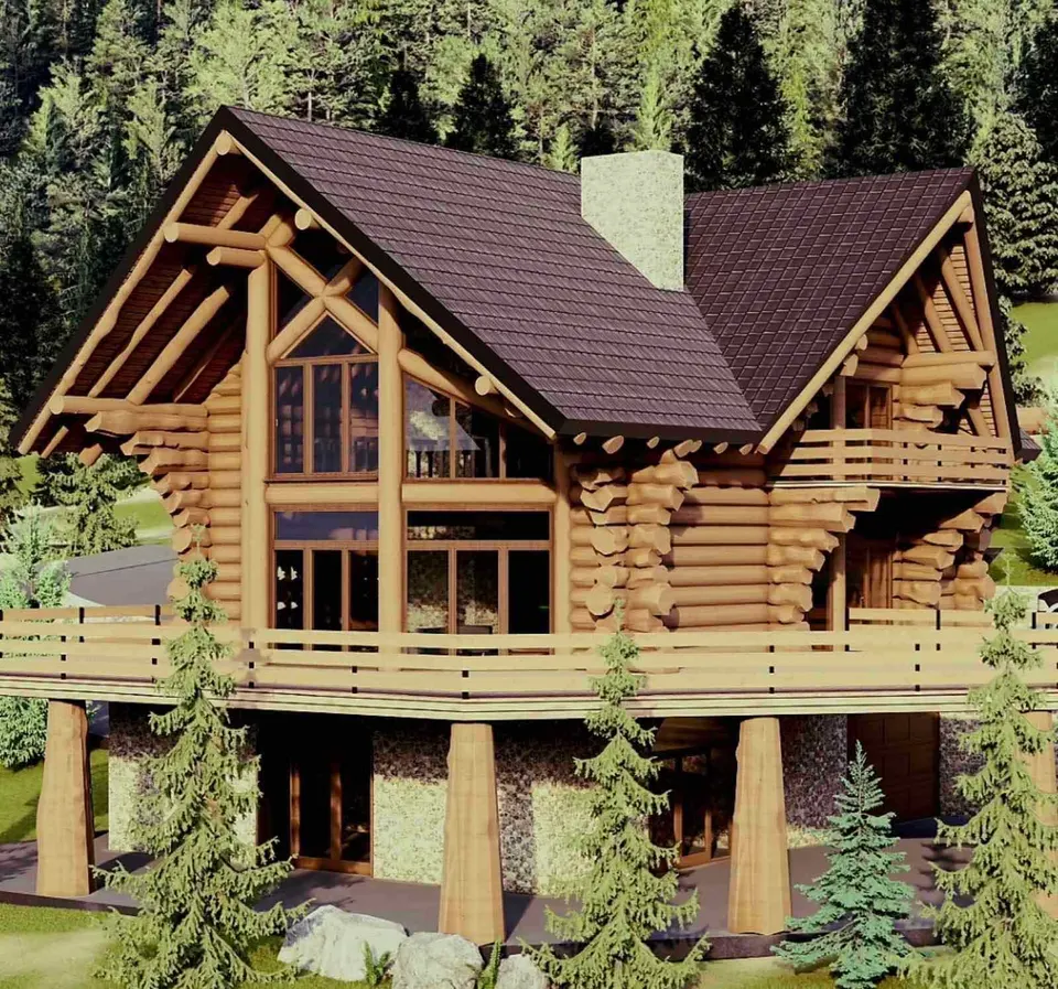 Montažna kuća Tipski projekat Objekat 2, 100 m², Etno Gajevi (Etno-Drvo Užice)