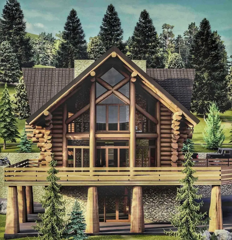Montažna kuća Tipski projekat Objekat 2, 100 m², Etno Gajevi (Etno-Drvo Užice)