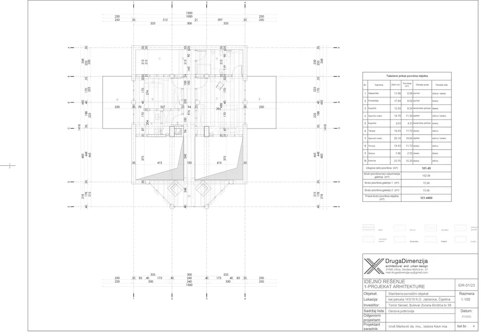 Montažna kuća Tipski projekat Objekat 2, 100 m², Etno Gajevi (Etno-Drvo Užice)