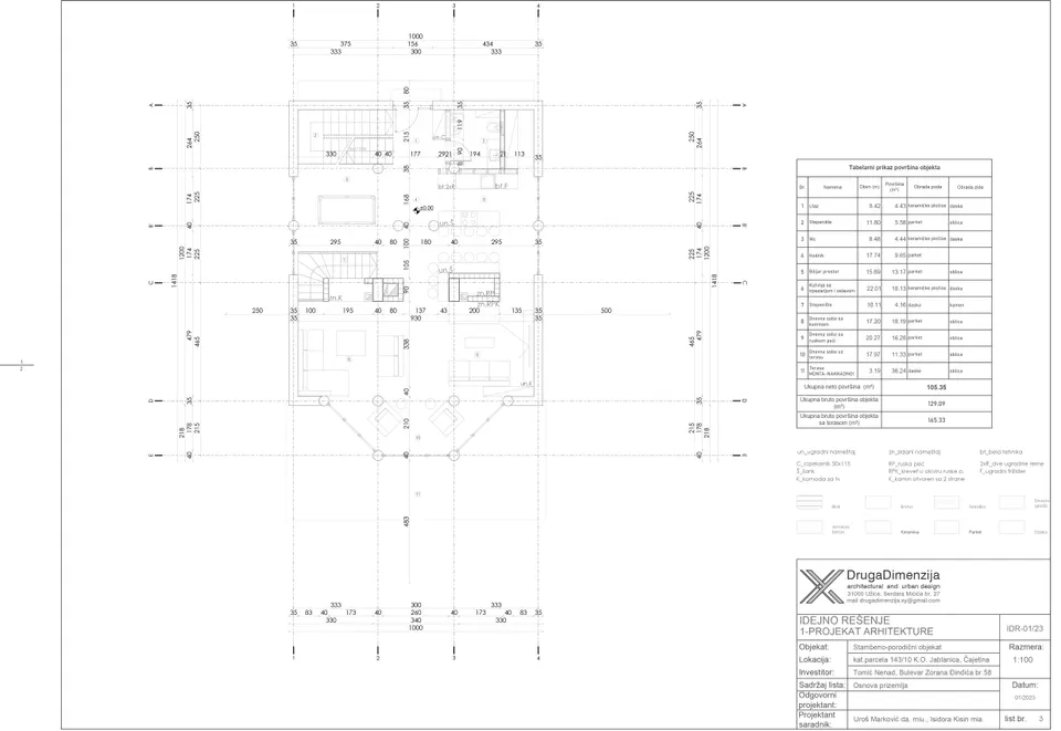 Montažna kuća Tipski projekat Objekat 2, 100 m², Etno Gajevi (Etno-Drvo Užice)