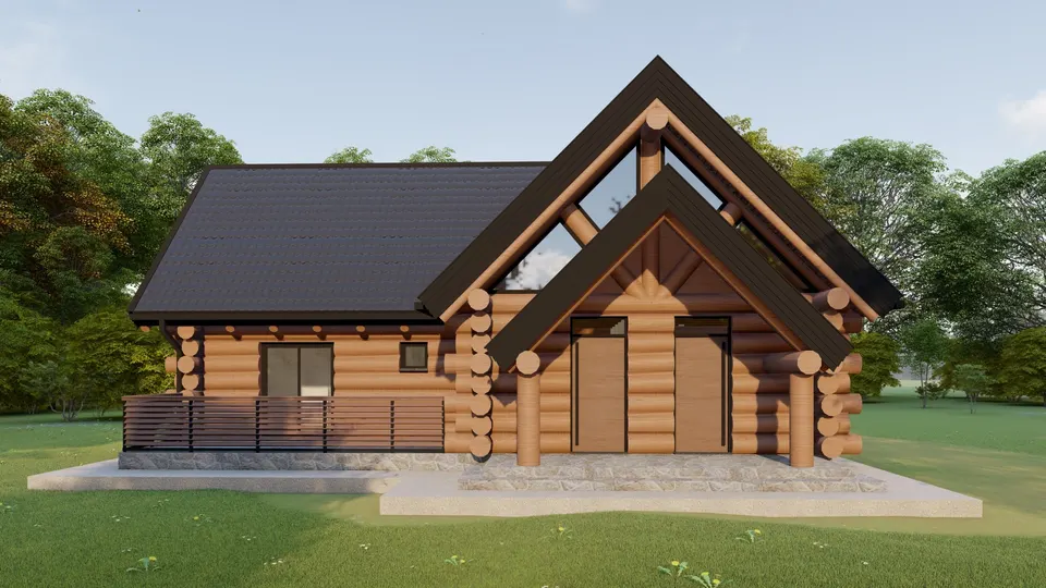 Montažna kuća Tipski projekat Objekat 3, 100 m², Etno Gajevi (Etno-Drvo Užice)