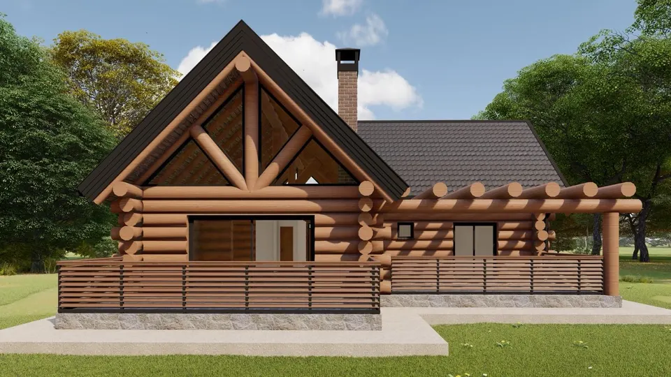 Montažna kuća Tipski projekat Objekat 4, 100 m², Etno Gajevi (Etno-Drvo Užice)