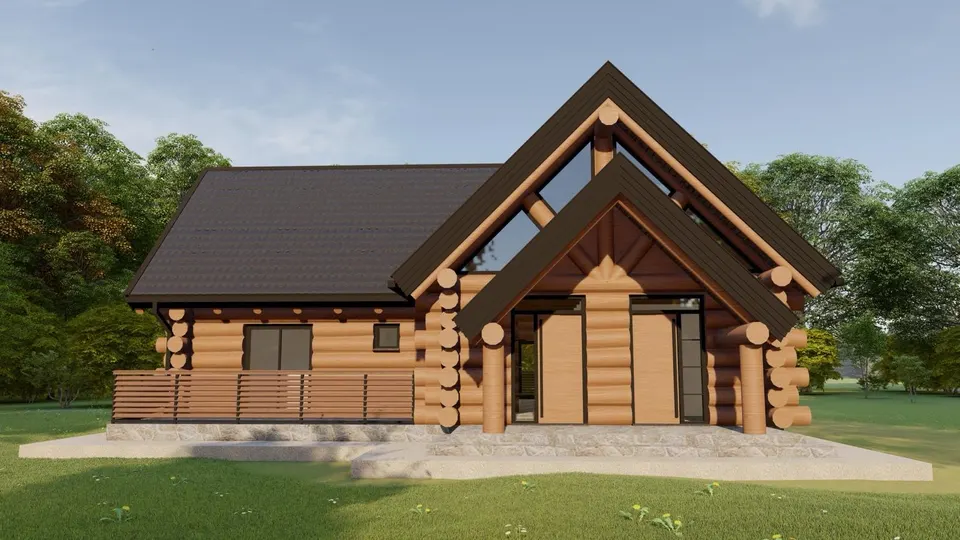Montažna kuća Tipski projekat Objekat 4, 100 m², Etno Gajevi (Etno-Drvo Užice)