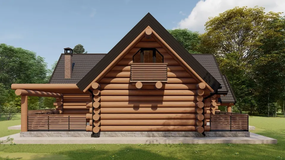 Montažna kuća Tipski projekat Objekat 4, 100 m², Etno Gajevi (Etno-Drvo Užice)