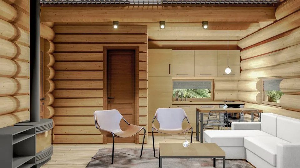 Montažna kuća Tipski projekat Objekat 5, 100 m², Etno Gajevi (Etno-Drvo Užice)
