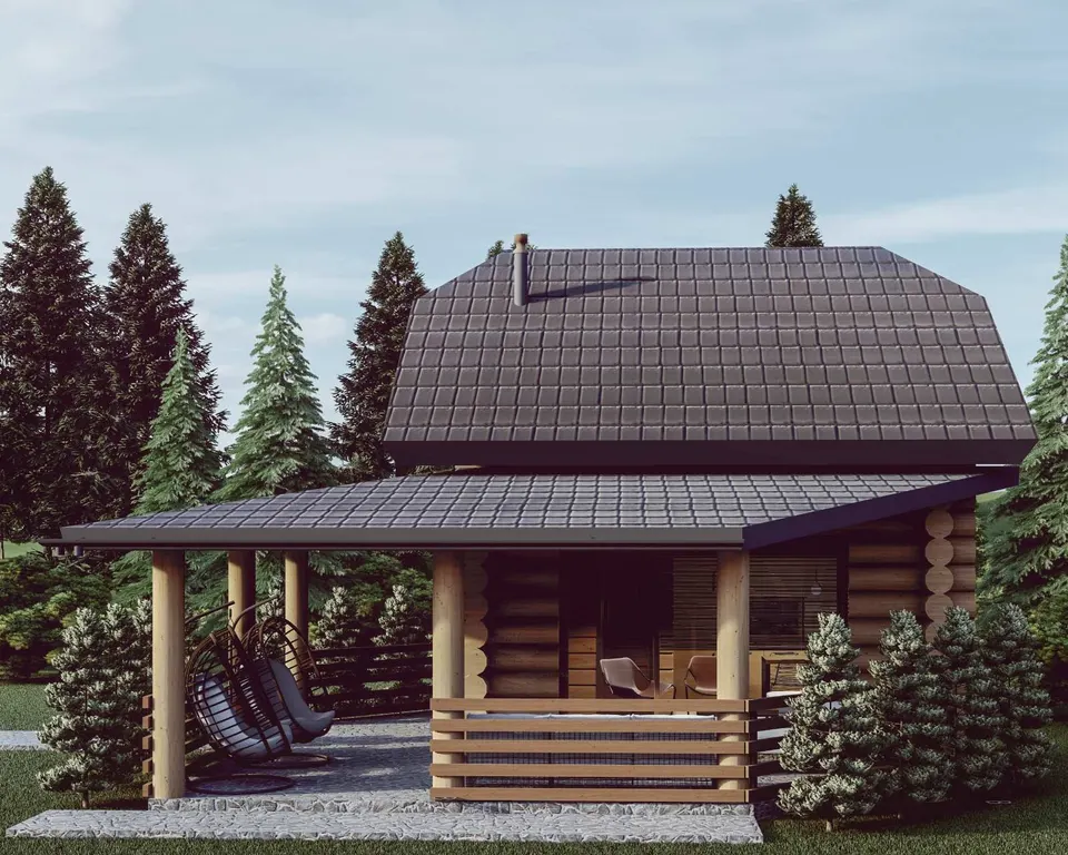 Montažna kuća Tipski projekat Objekat 5, 100 m², Etno Gajevi (Etno-Drvo Užice)