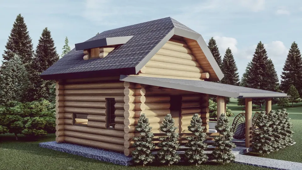 Montažna kuća Tipski projekat Objekat 5, 100 m², Etno Gajevi (Etno-Drvo Užice)