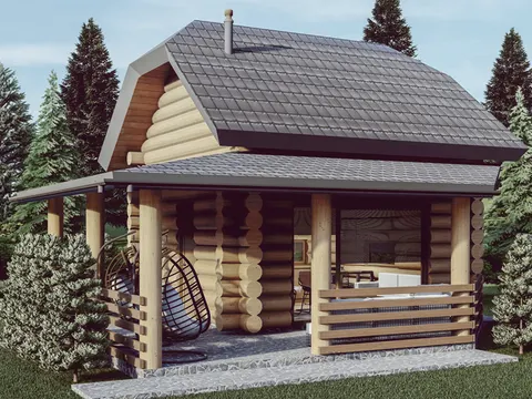 Montažna kuća Tipski projekat Objekat 5, 100 m², Etno Gajevi (Etno-Drvo Užice)