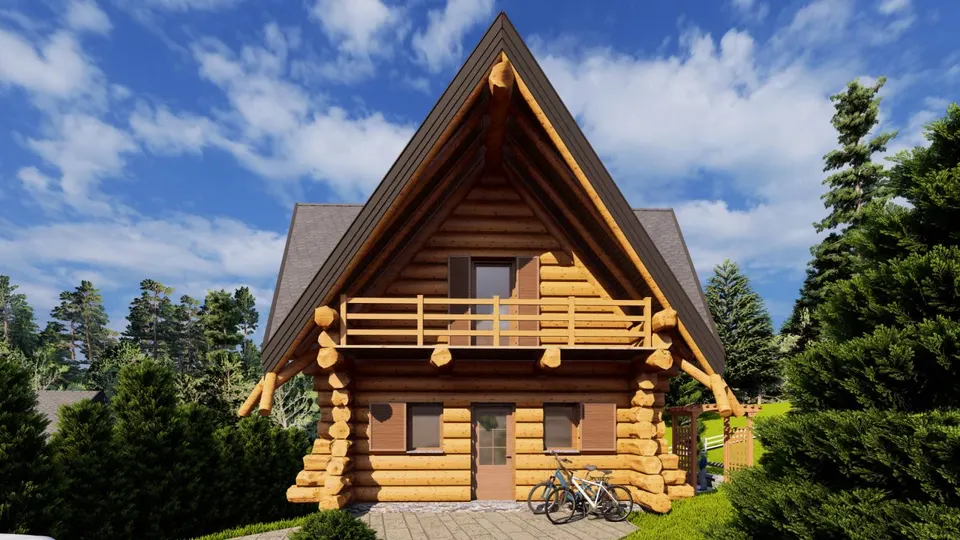 Montažna kuća Tipski projekat Objekat 6, 100 m², Etno Gajevi (Etno-Drvo Užice)