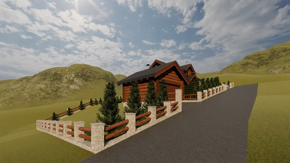 Montažna kuća Tipski projekat Objekat 7, 100 m², Etno Gajevi (Etno-Drvo Užice)