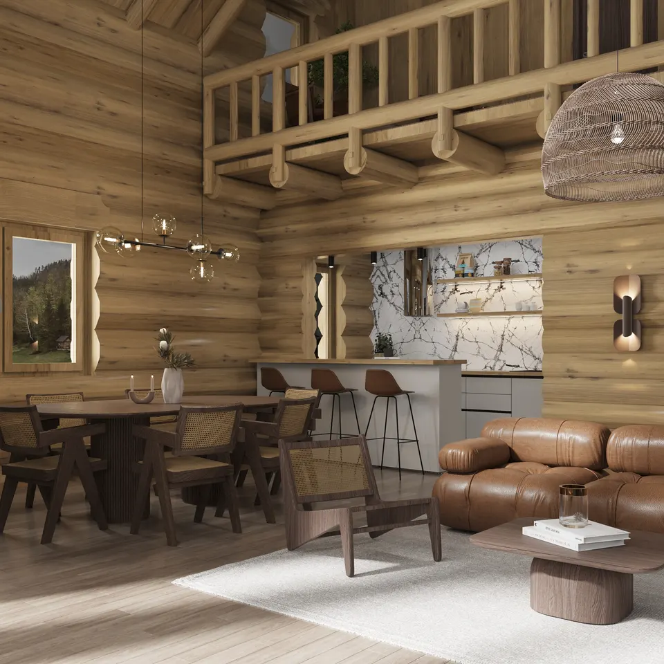 Montažna kuća Tipski projekat Objekat 7, 100 m², Etno Gajevi (Etno-Drvo Užice)