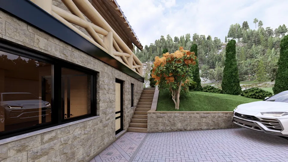 Montažna kuća Tipski projekat Objekat 8, 100 m², Etno Gajevi (Etno-Drvo Užice)