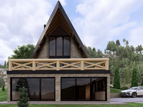 Montažna kuća Tipski projekat Objekat 8, 100 m², Etno Gajevi (Etno-Drvo Užice)