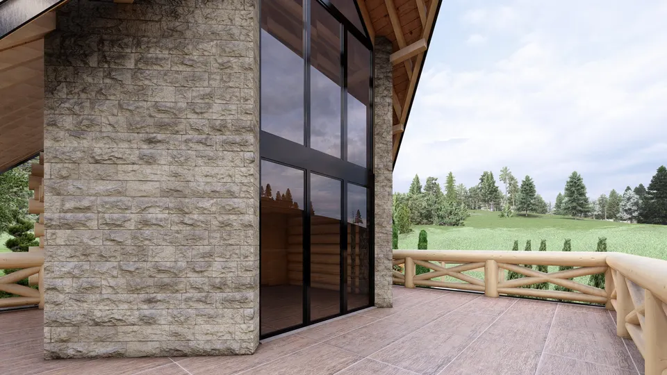 Montažna kuća Tipski projekat Objekat 8, 100 m², Etno Gajevi (Etno-Drvo Užice)