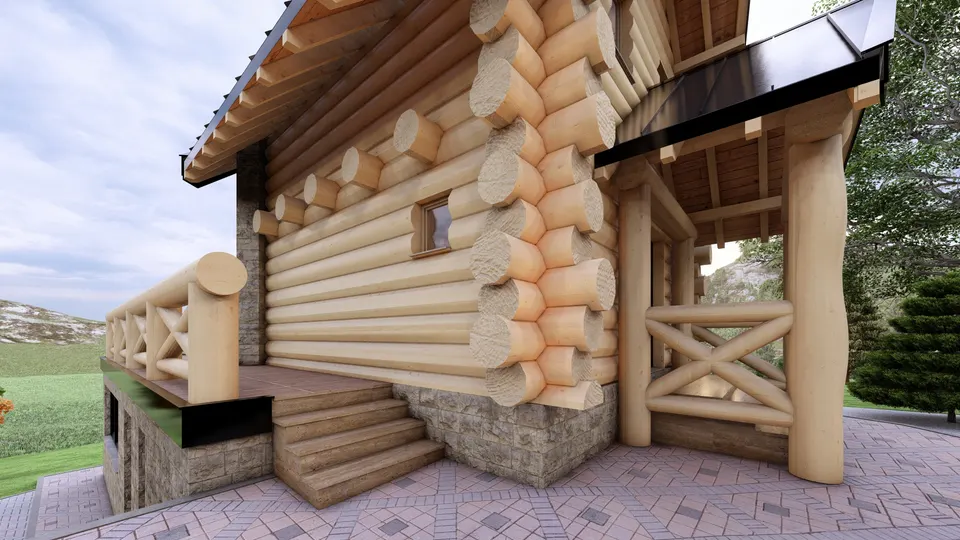 Montažna kuća Tipski projekat Objekat 8, 100 m², Etno Gajevi (Etno-Drvo Užice)