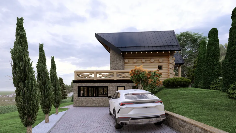 Montažna kuća Tipski projekat Objekat 8, 100 m², Etno Gajevi (Etno-Drvo Užice)