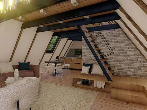 Montažna kuća A-Frame Economic, 43 m², Forest Work