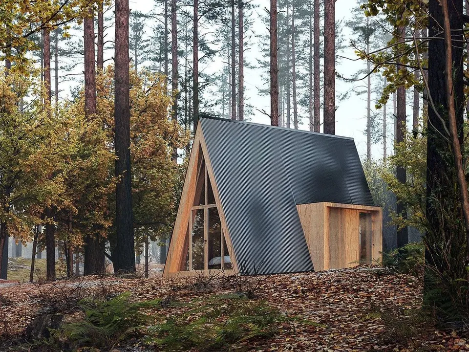 Montažna kuća A-Frame Modern, 46 m², Forest Work